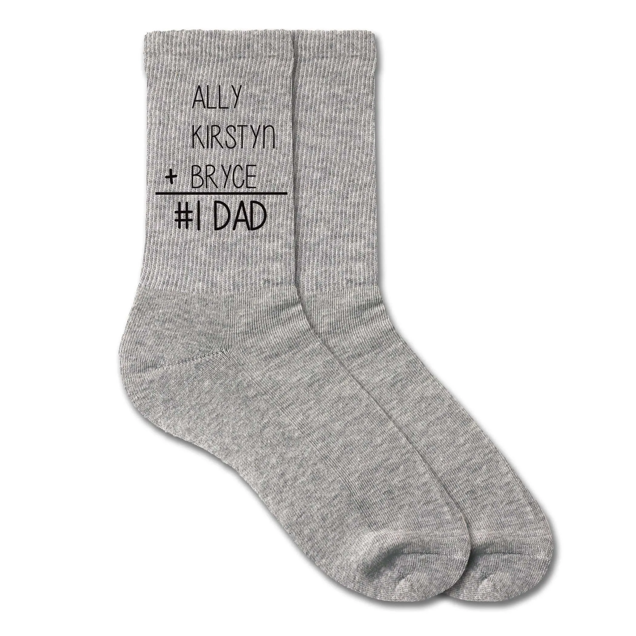 #1 Dad Math Equation Custom Socks with Children's Names