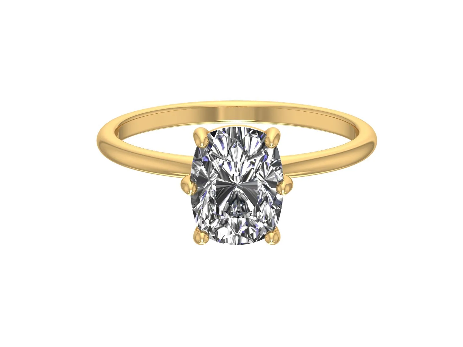 2.55ct Forever One Cushion Cut Engagement Ring