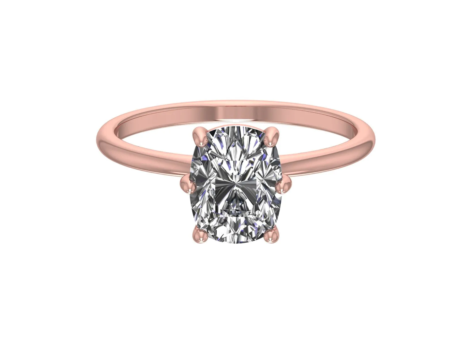 2.55ct Forever One Cushion Cut Engagement Ring