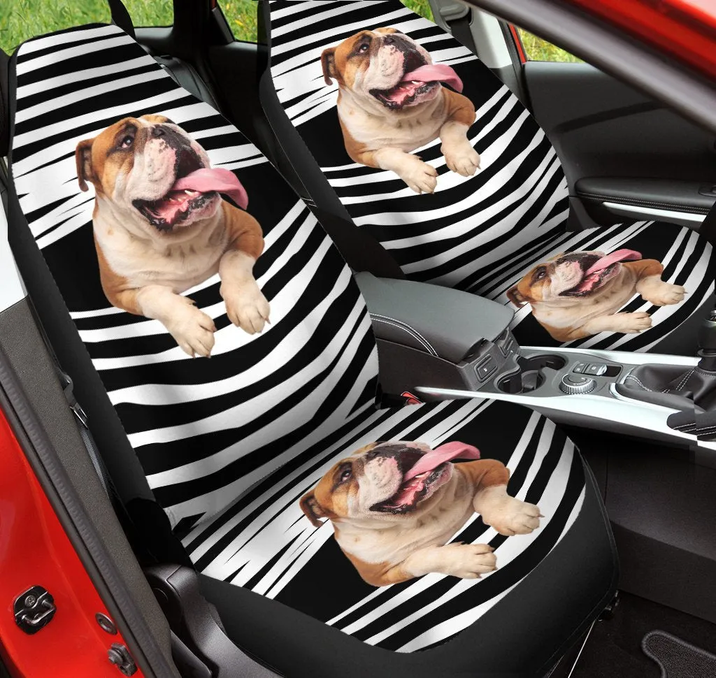 3D All Over Print Pitbull Car Seat Covers, Front Car Seat Cover With Dog