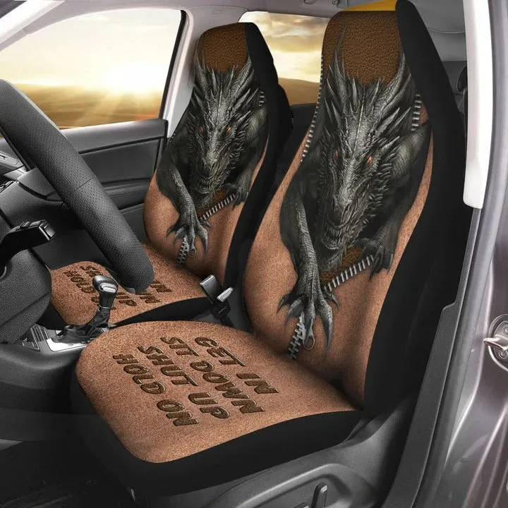 3D All Over Printed Dragon Car Seat Cover Sit Down Hold On