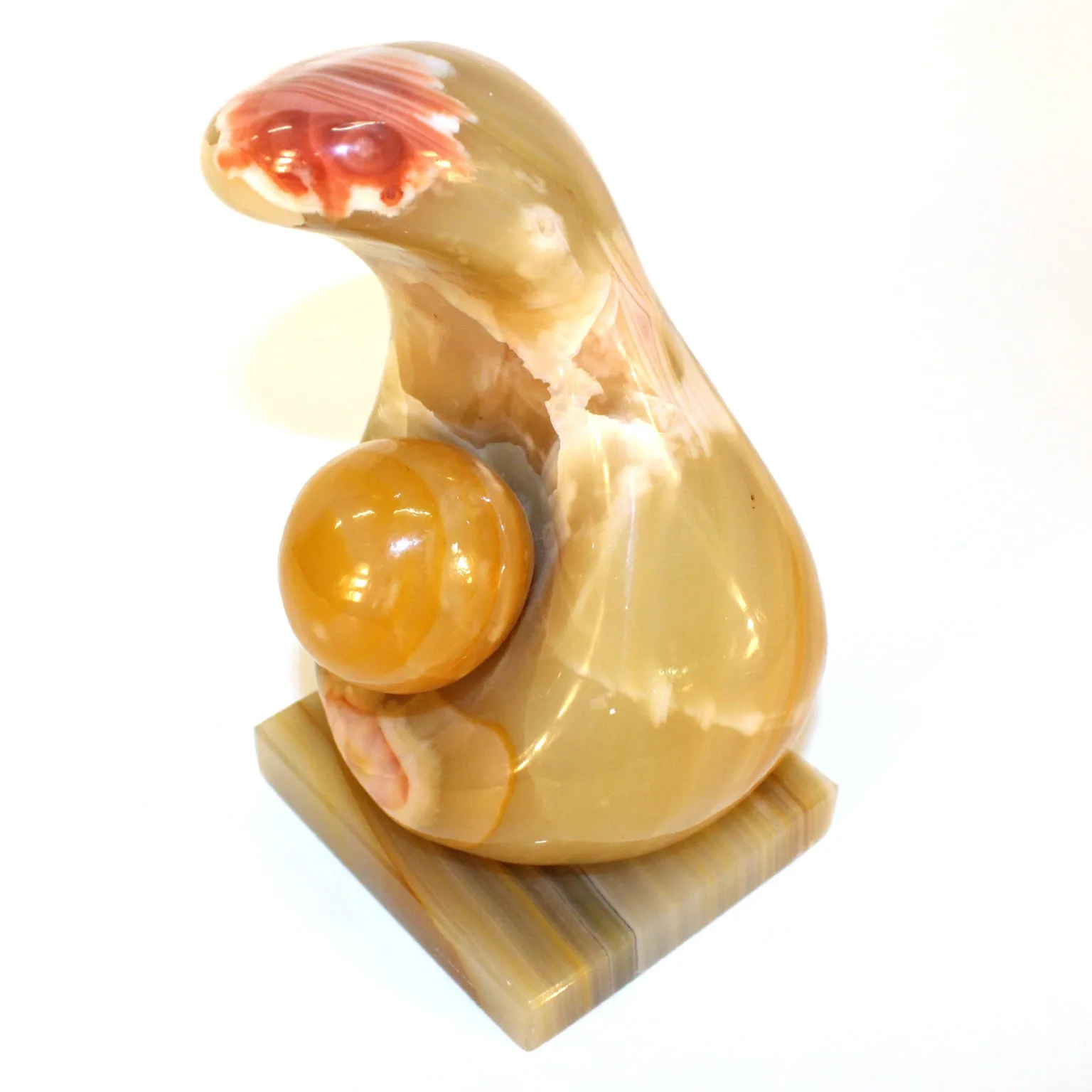 Abstract Onyx Sculpture of Mother and Child