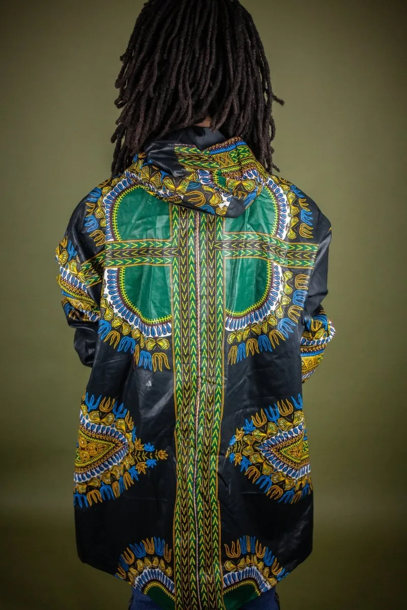 African Hooded Jacket In Dashiki