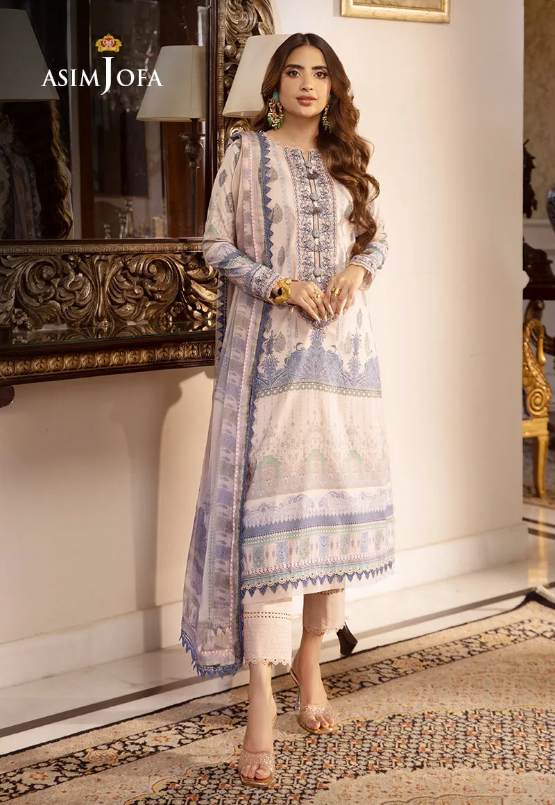 AJAS-05 DESIGNERS STITCHED EMBROIDERED CAMBRIC 3 PCS