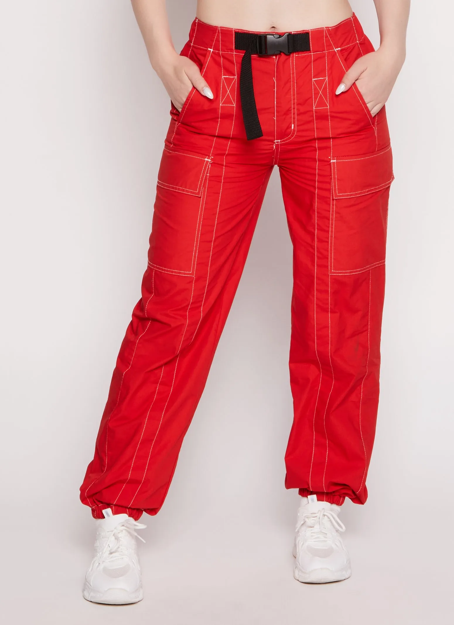 Almost Famous Decorative Stitch Cargo Joggers