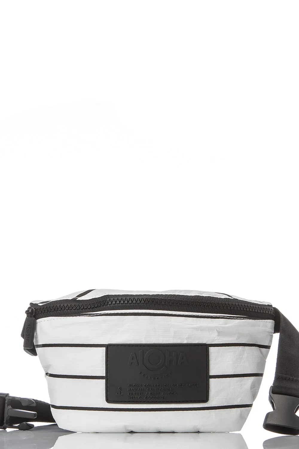 ALOHA Collection Mini Hip Pack in Black Pinstripe on White