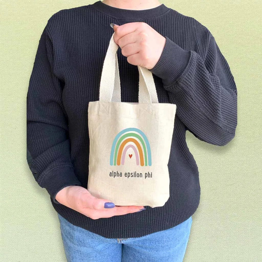 Alpha Epsilon Phi Sorority Rainbow Mini Tote Gift Bag