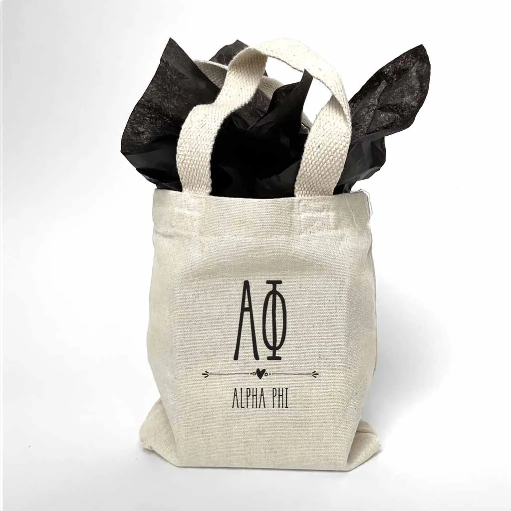 Alpha Phi Boho Design on Mini Tote Gift Bag