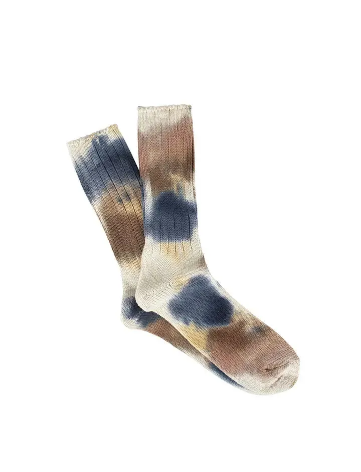 Anonymous Ism Scatter Dye Crew Socks Navy Melange