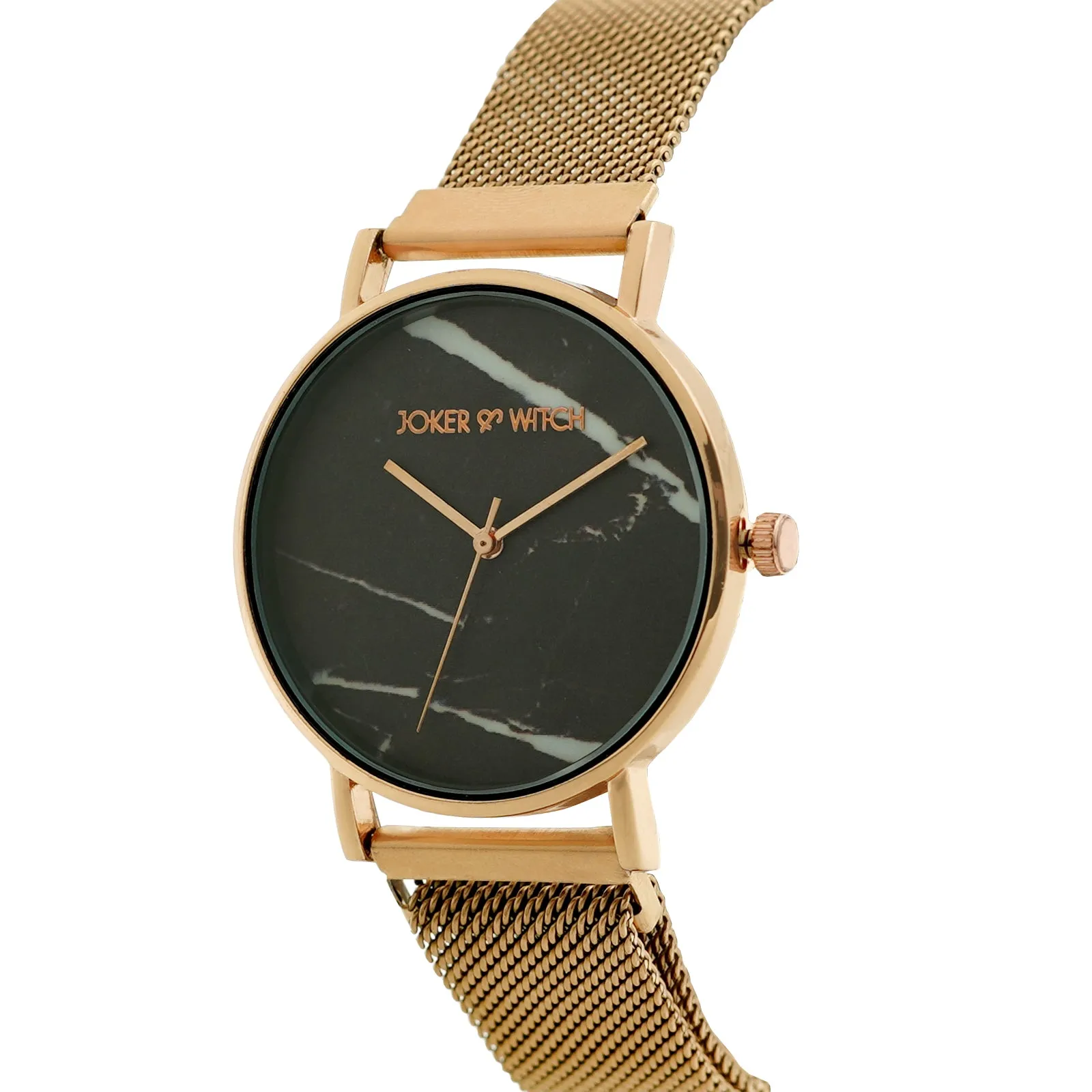 April Marble Dial Rosegold Magnetic Mesh Watch