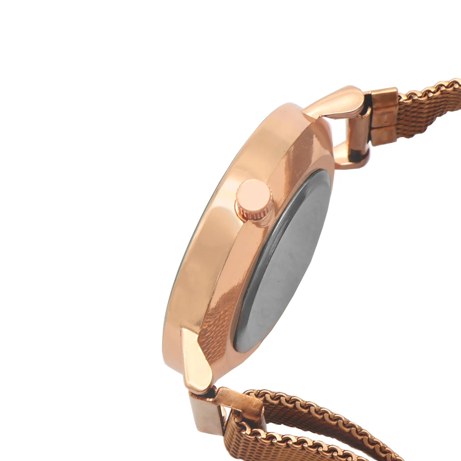 April Marble Dial Rosegold Magnetic Mesh Watch