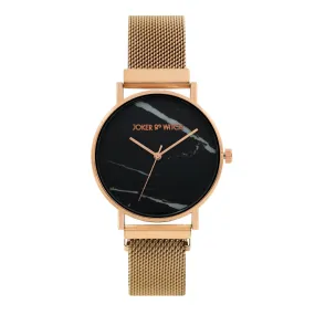 April Marble Dial Rosegold Magnetic Mesh Watch