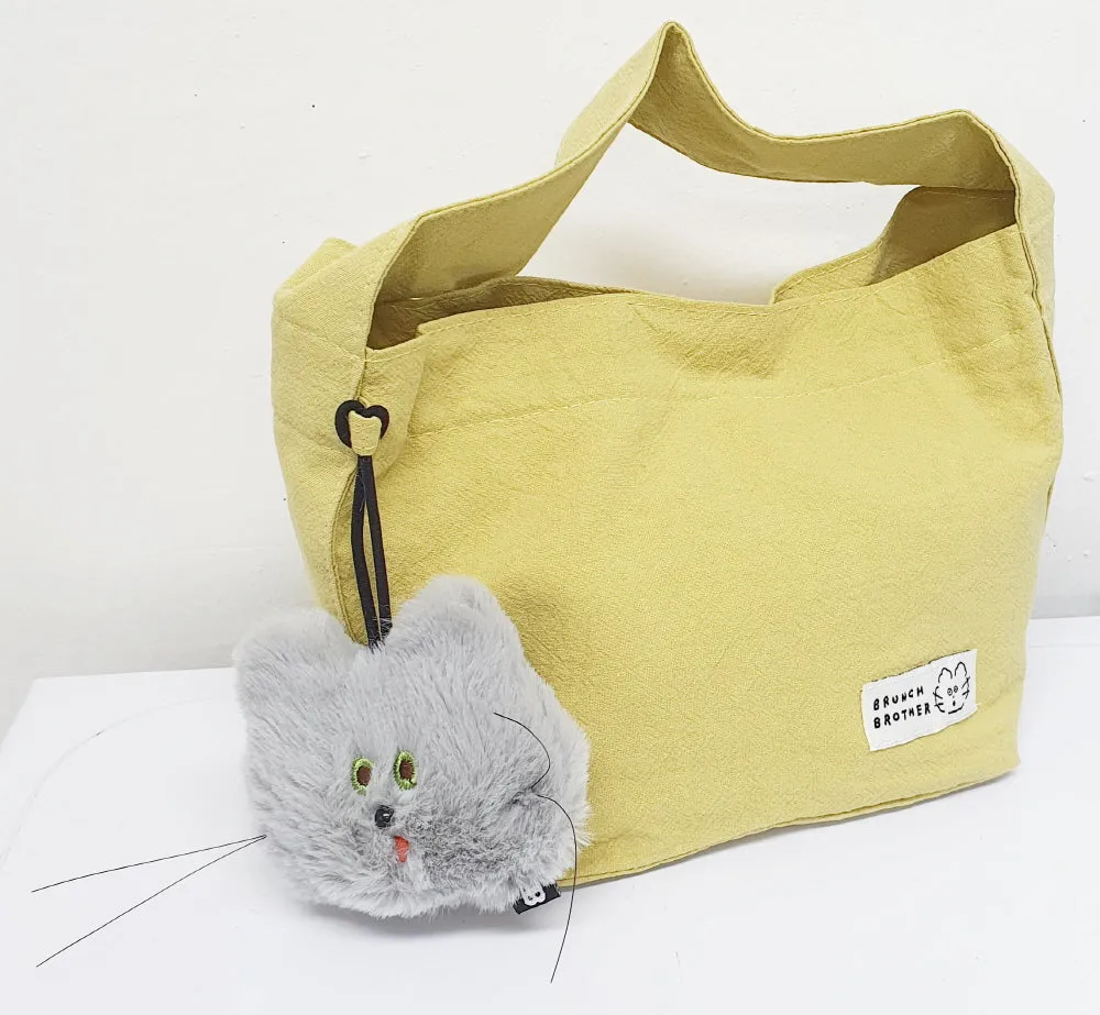 Bear Cat Fur Keyring Totes Mini Handbags Cute Purses Casual Picnic Lunch Boxes