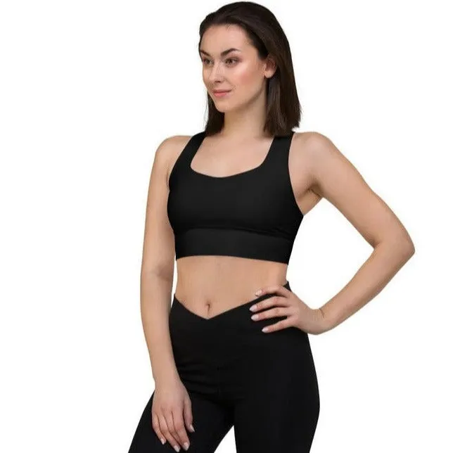 Black Longline sports bra