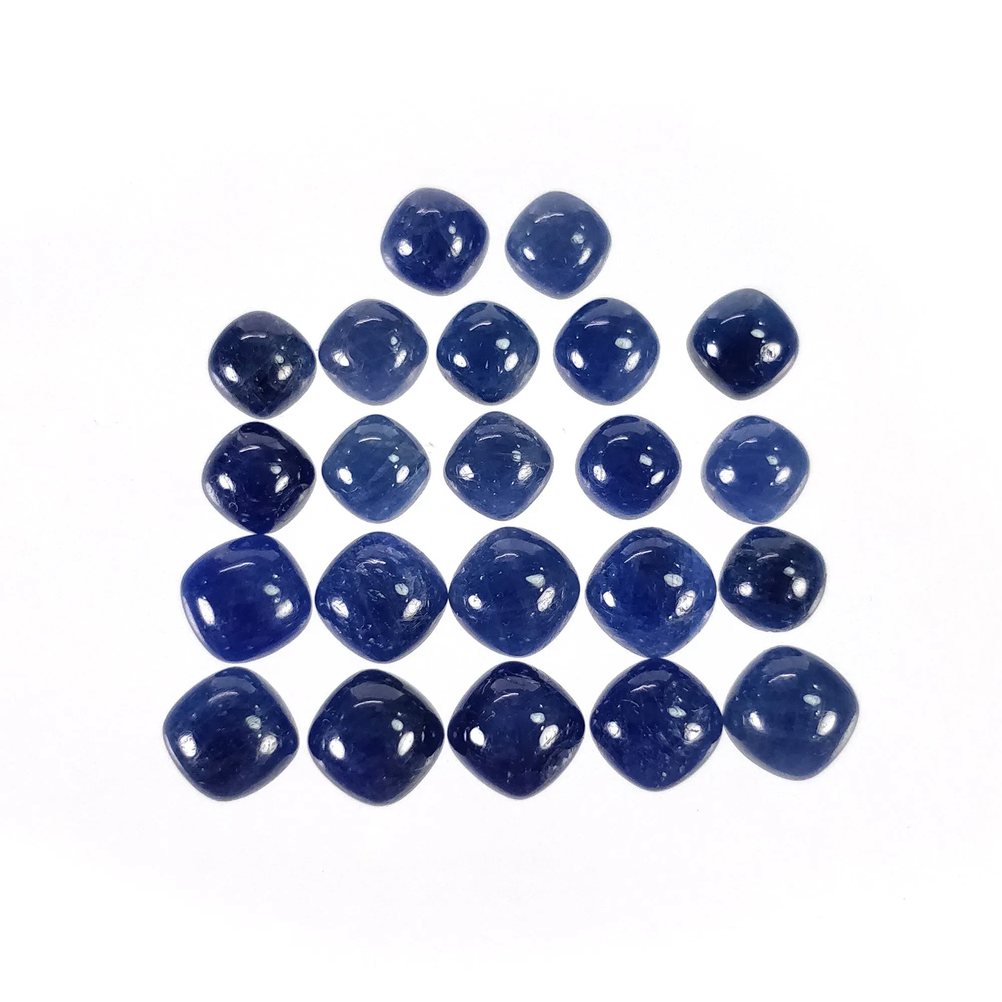 BLUE SAPPHIRE Gemstone Cabochon : 25.00cts Natural Untreated Sapphire Cushion Shape 5mm - 6mm 22pcs