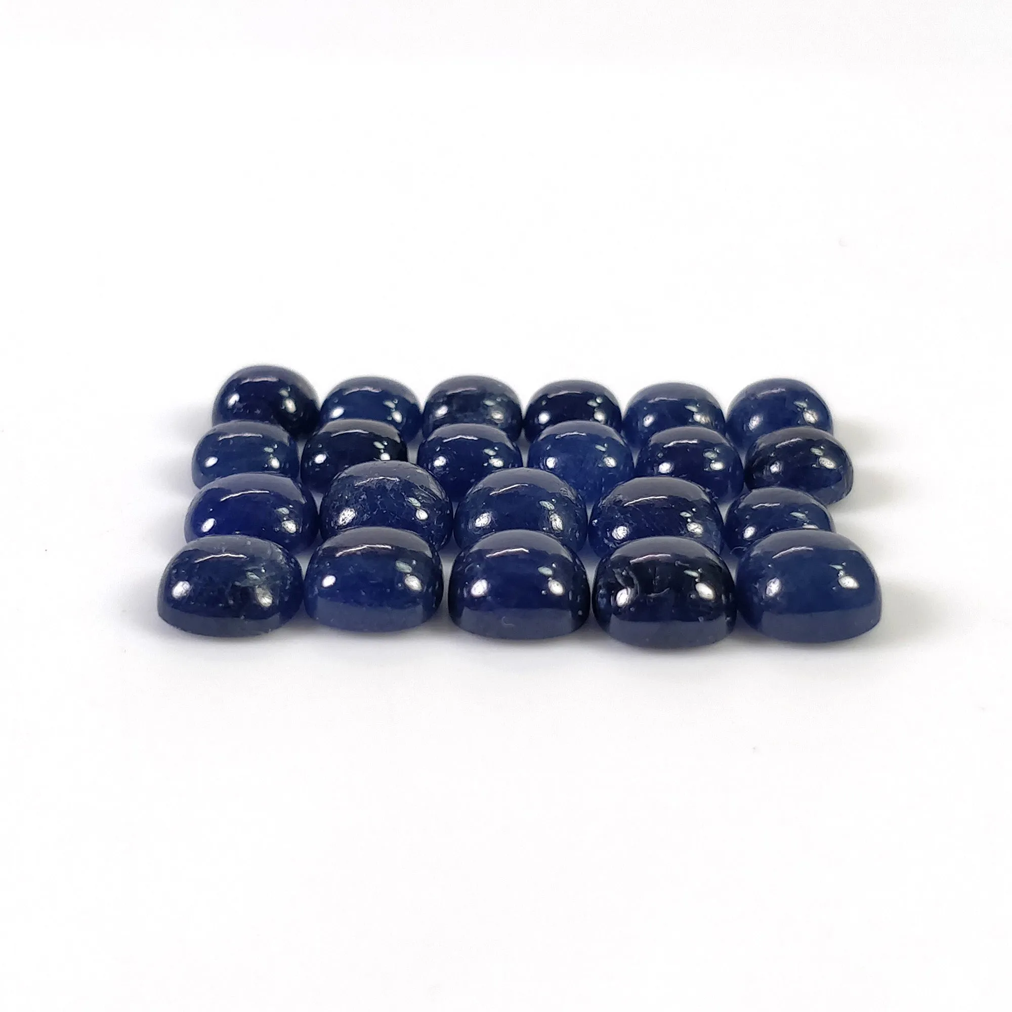 BLUE SAPPHIRE Gemstone Cabochon : 25.00cts Natural Untreated Sapphire Cushion Shape 5mm - 6mm 22pcs