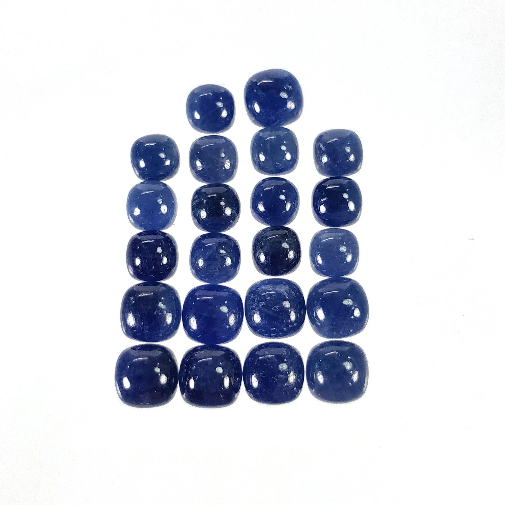 BLUE SAPPHIRE Gemstone Cabochon : 25.00cts Natural Untreated Sapphire Cushion Shape 5mm - 6mm 22pcs