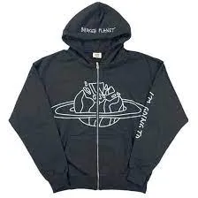 Broken Planet Zip Up Hoodie Soat Black