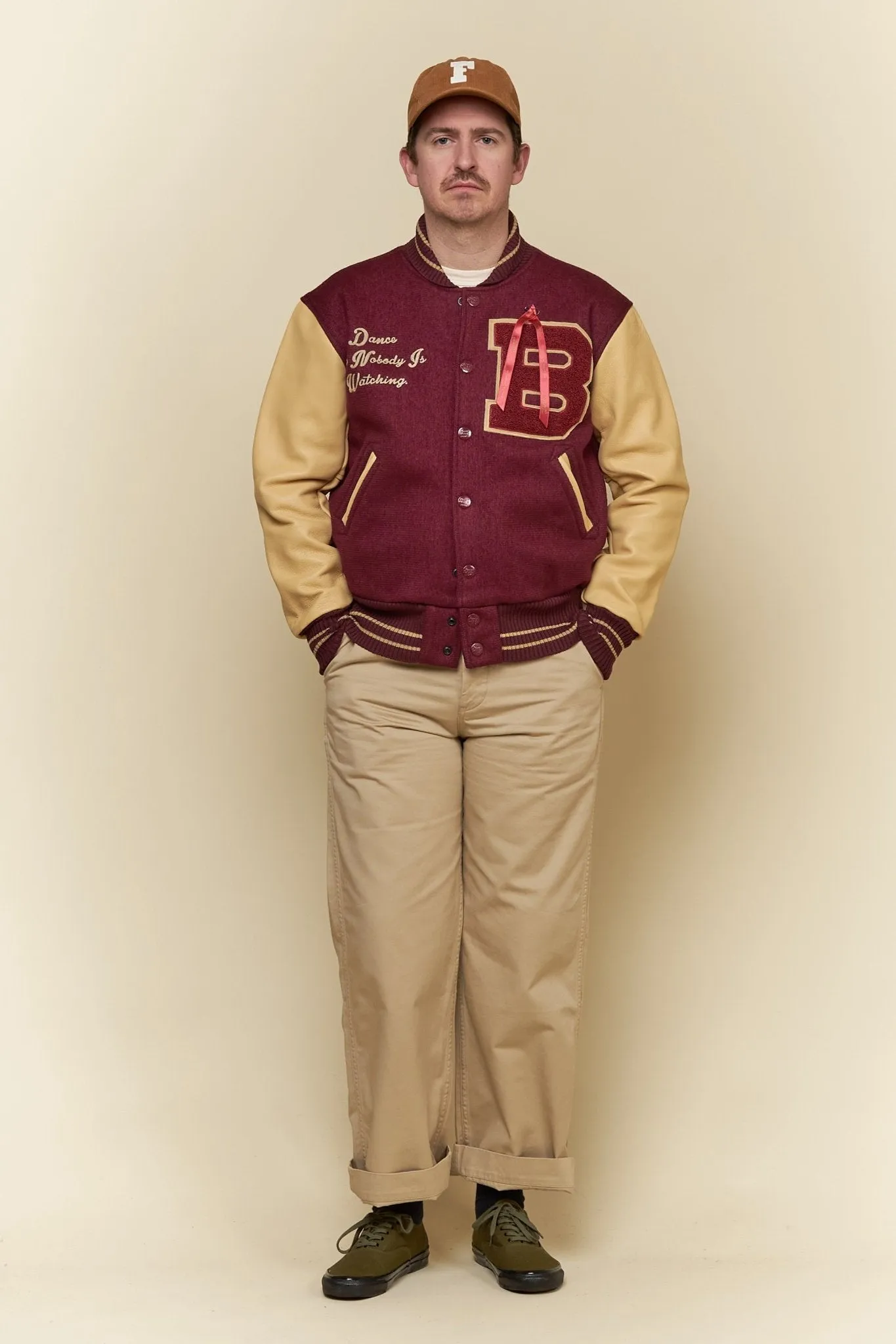 Brown's Beach Varsity Jacket - Burgundy