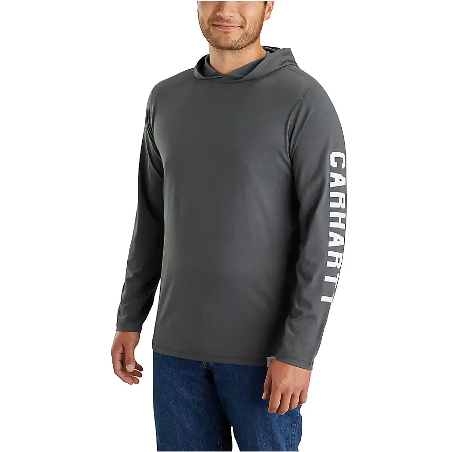 Carhartt Force Relaxed Fit Midweight Long-Sleeve Logo Graphic Hooded T-Shirt