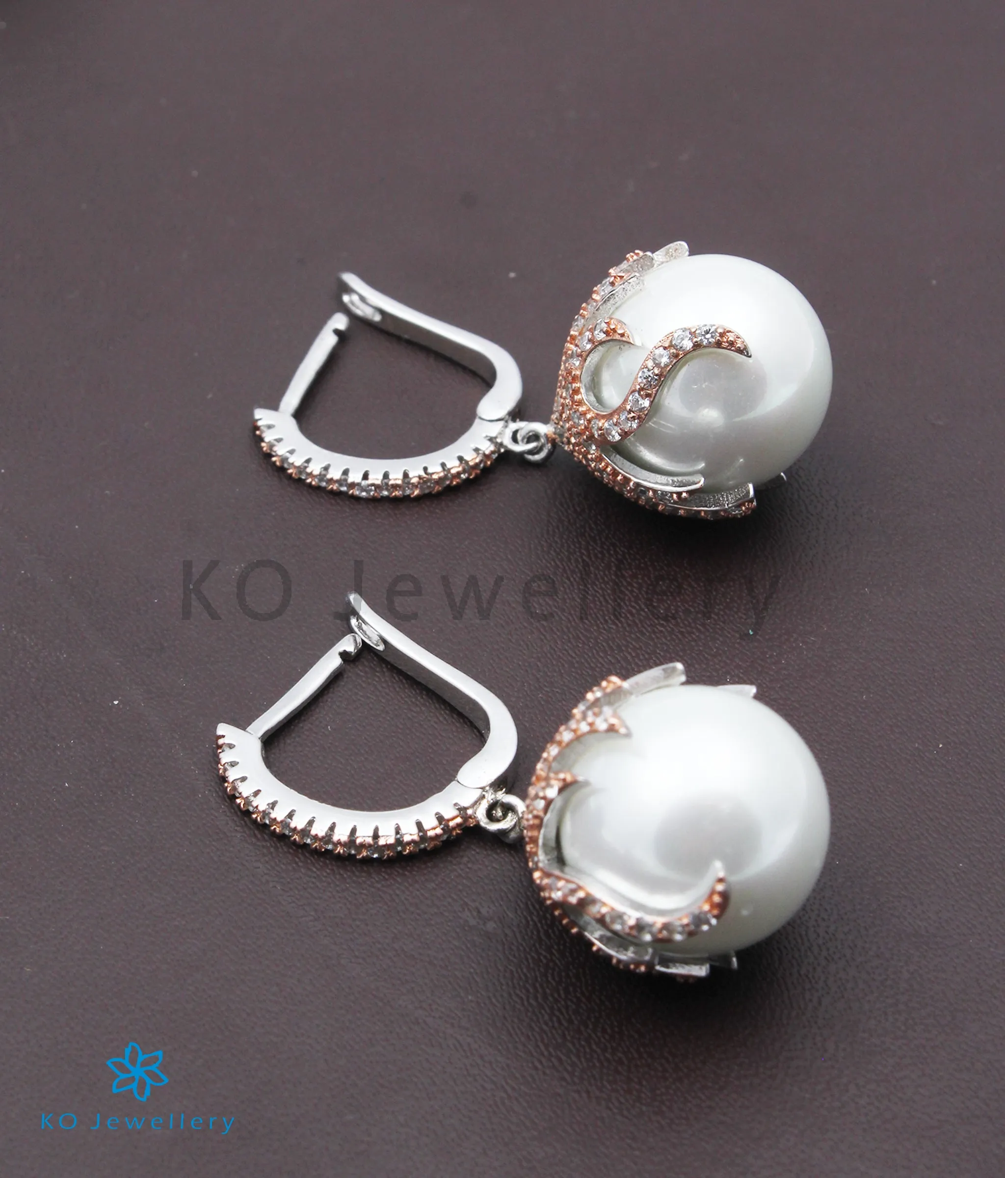 Copy of INdiranagar stock Silver Earrings - rose gold 7