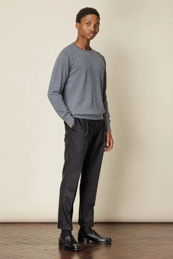 Crew Neck Merino Wool - Grey