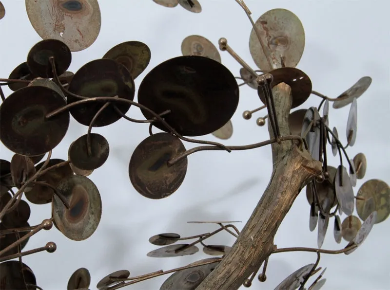 Curtis Jere Brutalist Tree Sculpture in Metal and Wood