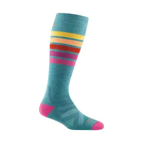 Darn Tough Vermont Women's Snowburst Over The Calf Midweight Ski and Snowboard Sock - Aqua