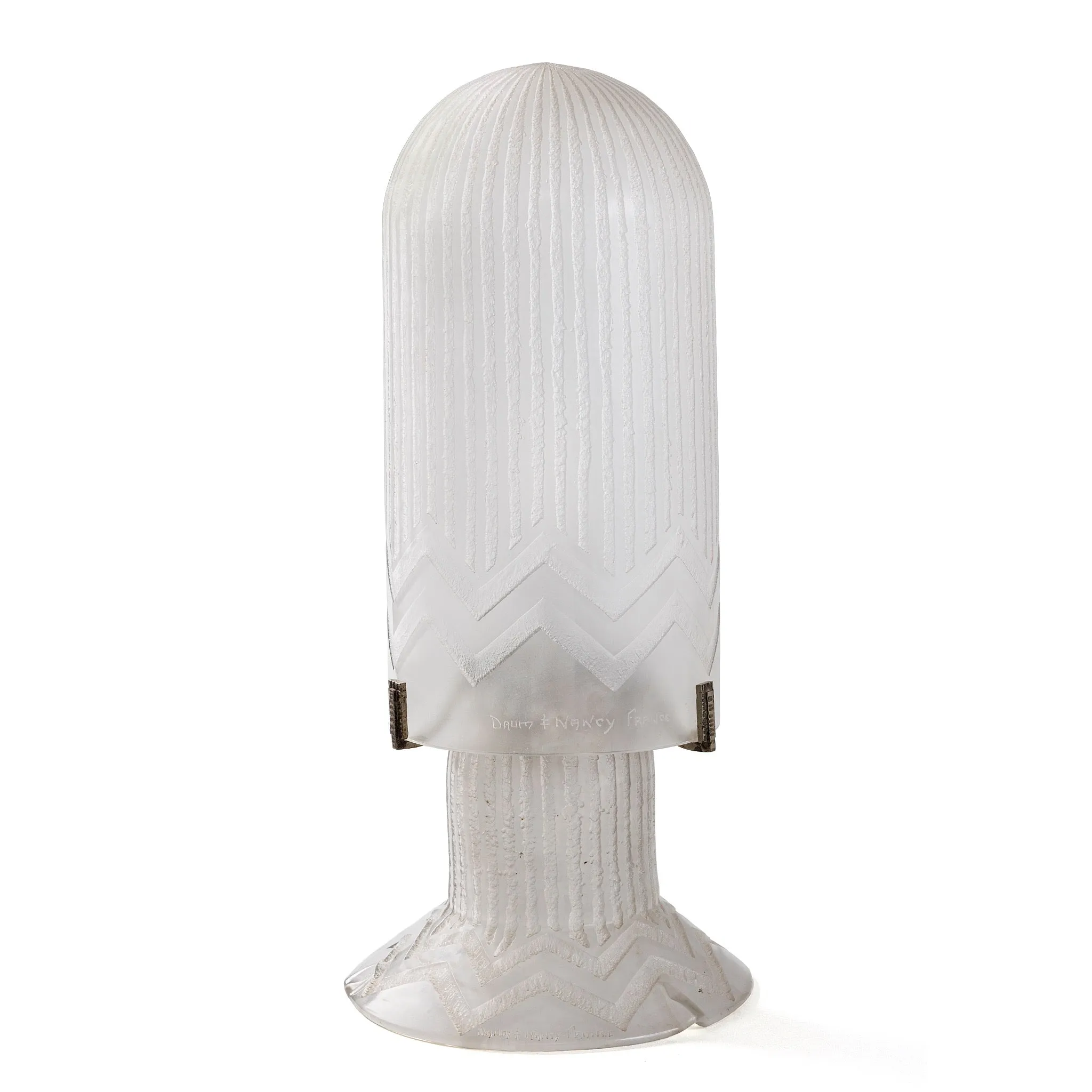 Daum Nancy Frosted Glass "Obus" Table Lamp