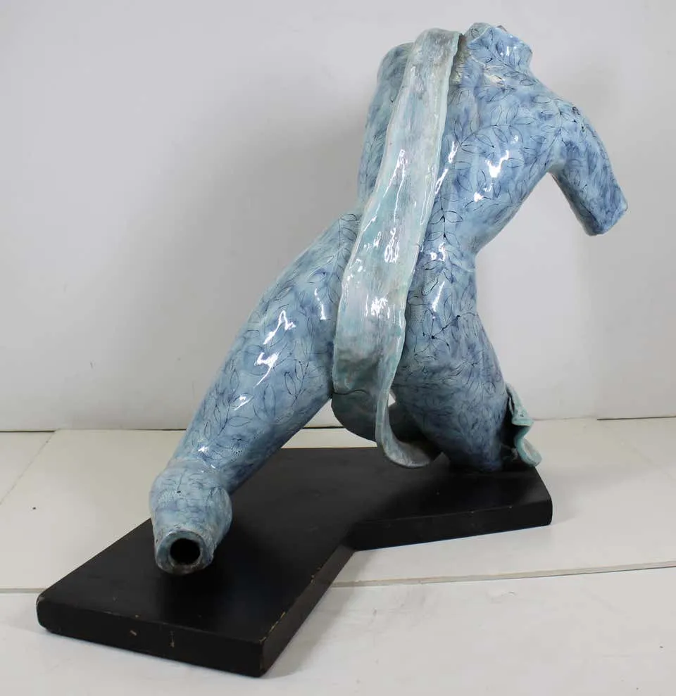 De Rosa For San Paolo Italian Glazed Ceramic Sculpture Of Female Nude