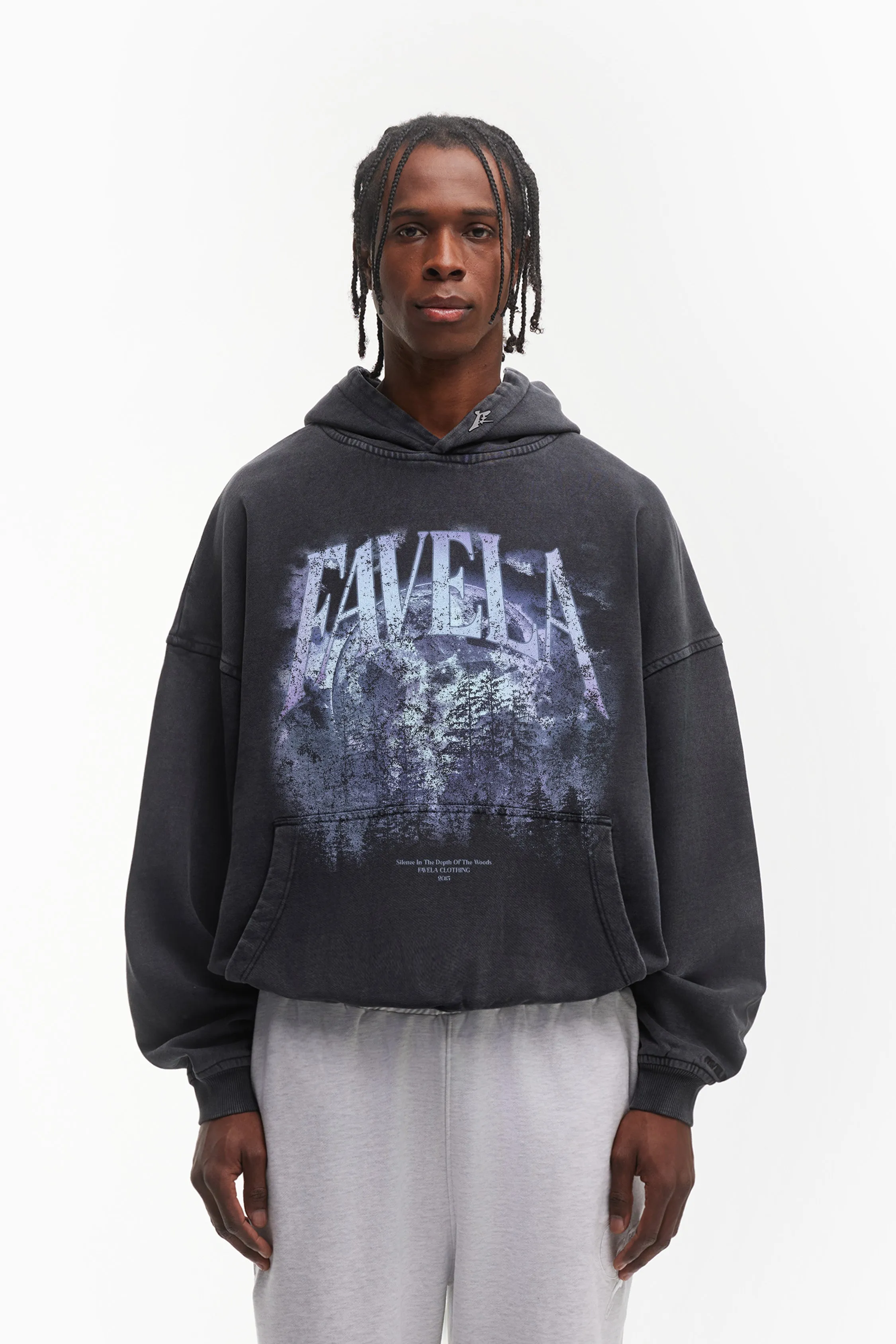 DEEP WOODS BLACK WASHED HOODIE