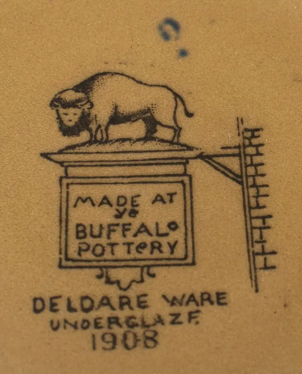 Deldare Ware Buffalo Pottery Plates & Trivet, Set of 5