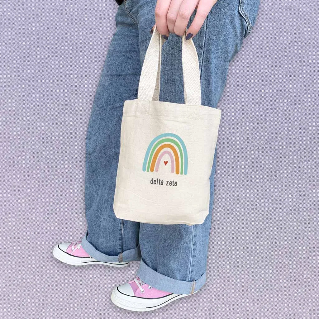 Delta Zeta Sorority Rainbow Mini Tote Gift Bag