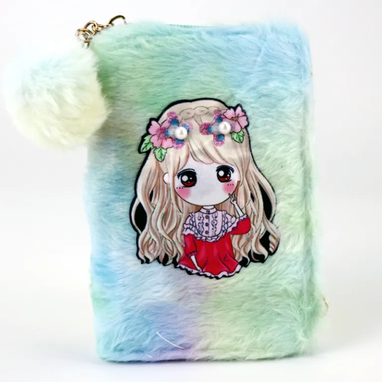 Doll LED Wallets Rainbow Fluff Holographic Girls Shoulder Bag