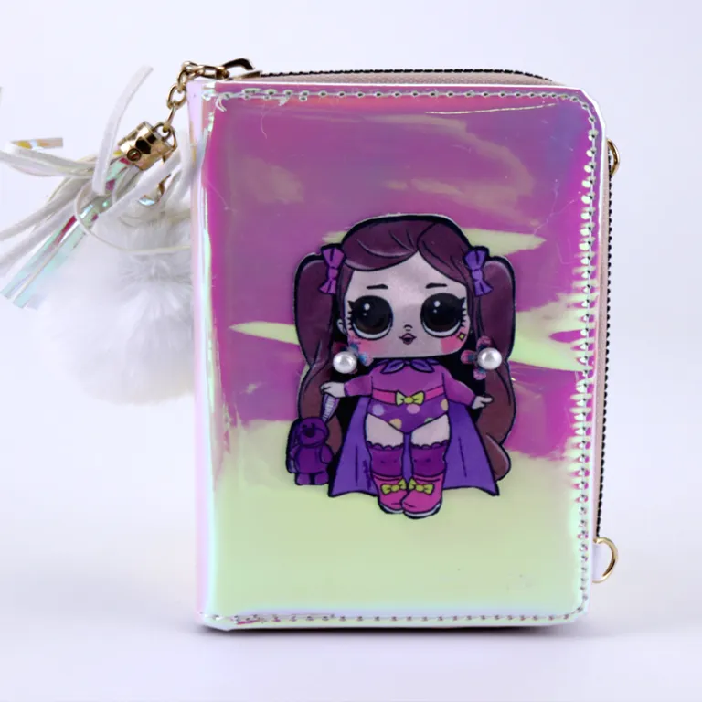 Doll LED Wallets Rainbow Fluff Holographic Girls Shoulder Bag