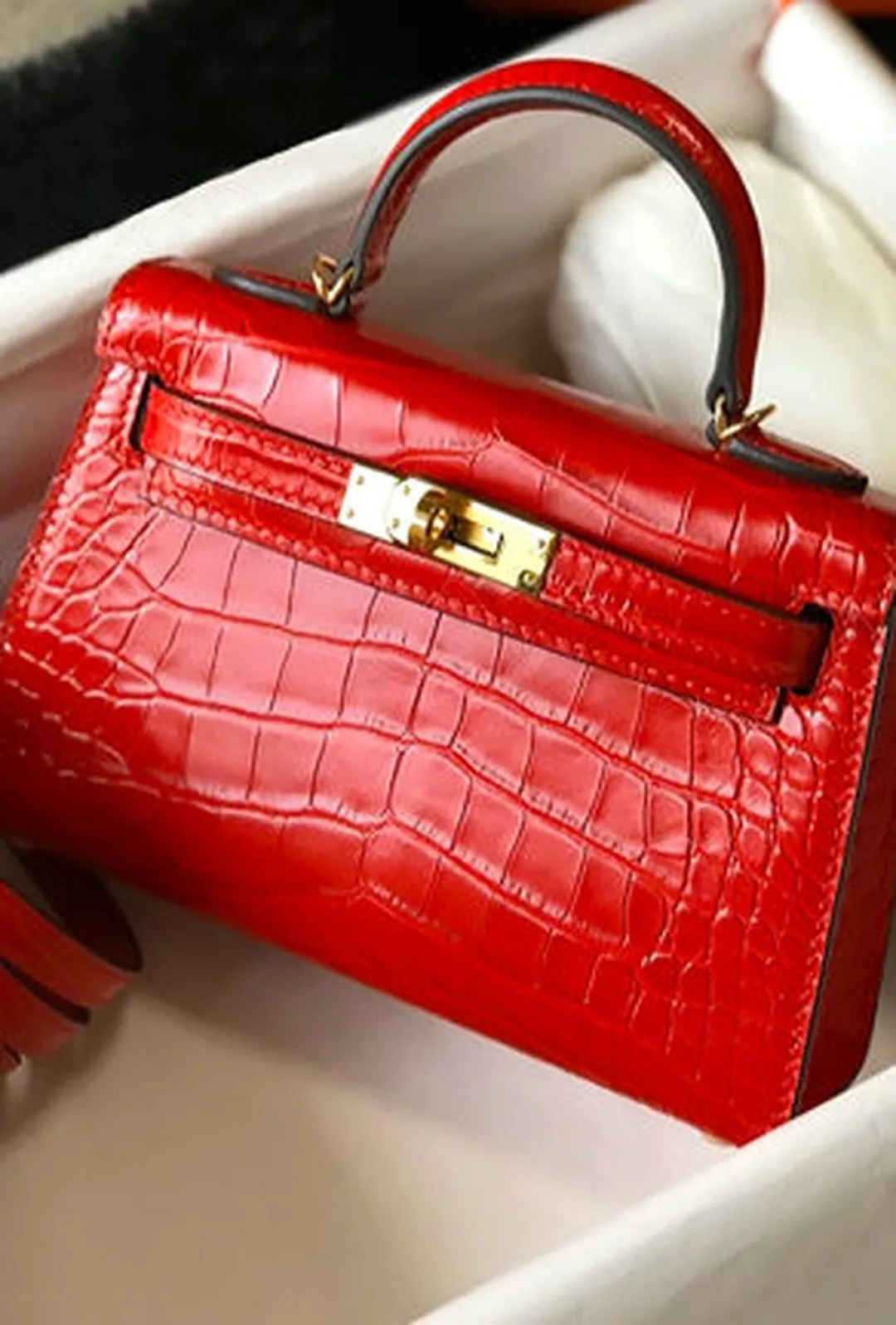 DOROTEA - MINI CROC KELLY BAG