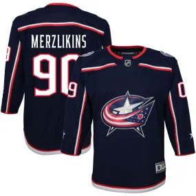 Elvis Merzlikins Columbus Blue Jackets Youth Home Premier Jersey - Navy