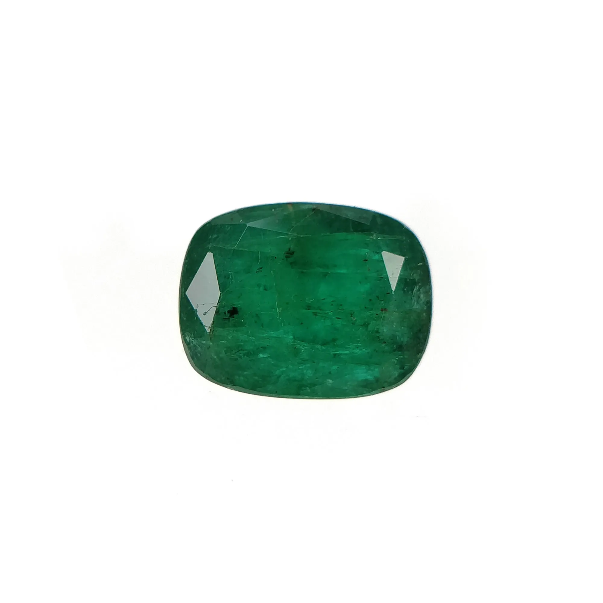 Emerald Gemstone Normal Cut : 4.45cts Natural Untreated Unheated Green Emerald Cushion Shape 11*9mm