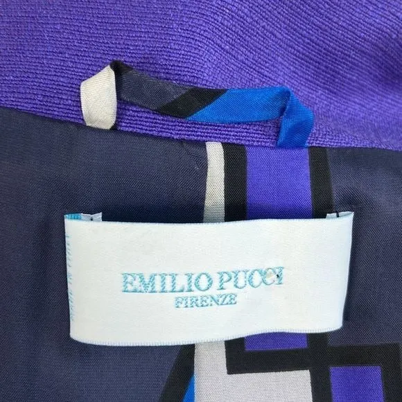 Emilio PucciPurple Silk Cotton Blend Spring Jacket