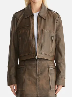 ENA PELLY LENNIE LEATHER BIKER JACKET