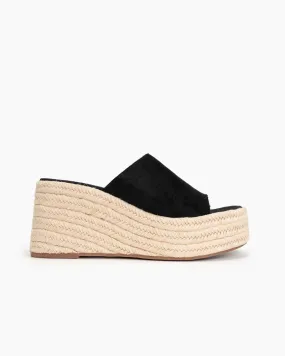 Espadrilles Platform Chunky Heel Slides Wedge Sandals