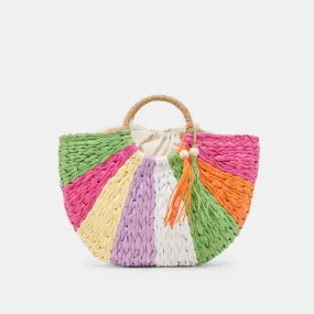 ESTELLE HANDBAG MULTI RAFFIA