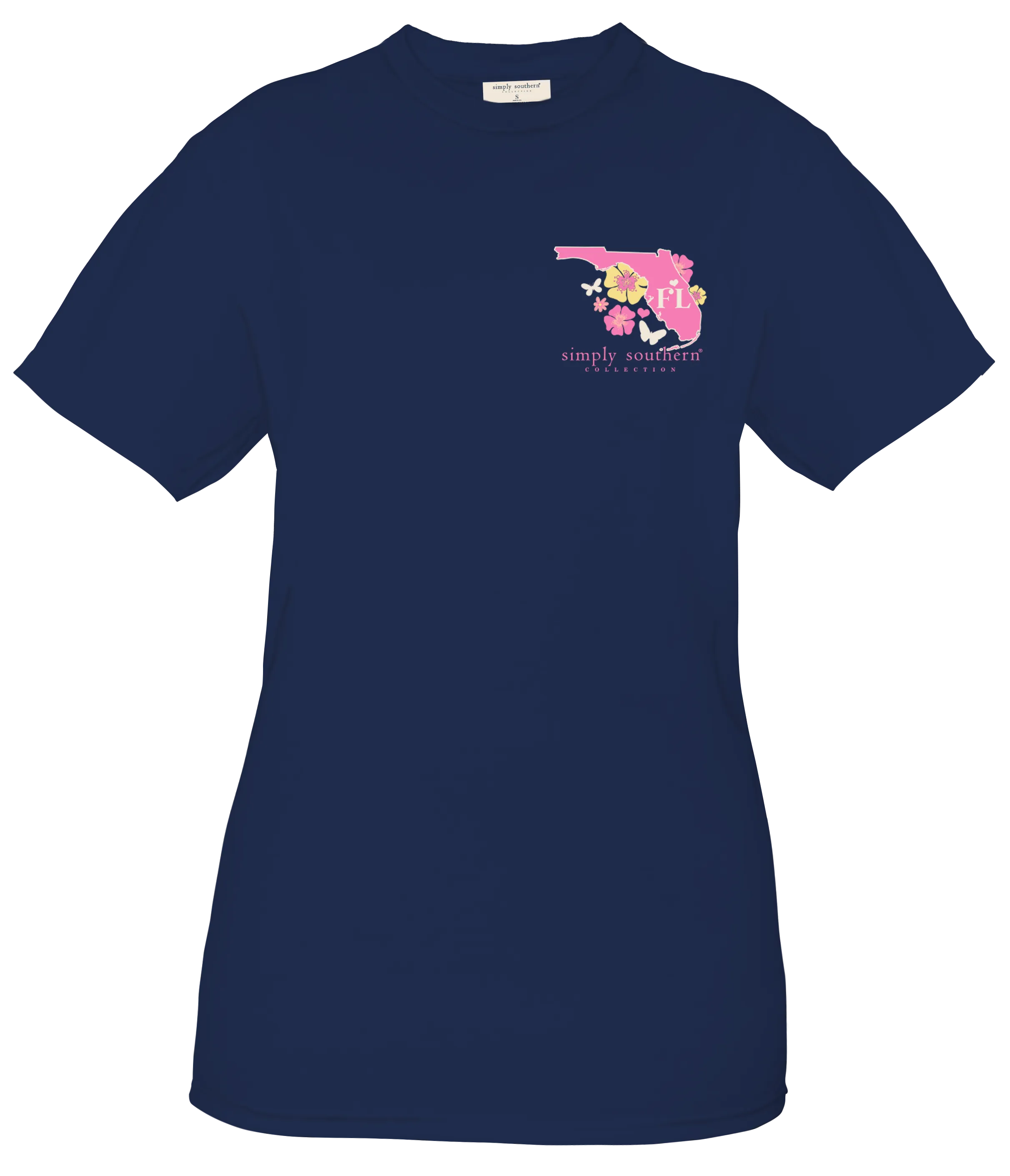 Florida Floral Bliss Navy Blue T-shirt by Simply Southern