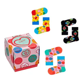 happy socks | set 3 paia calze san valentino da unisex kids