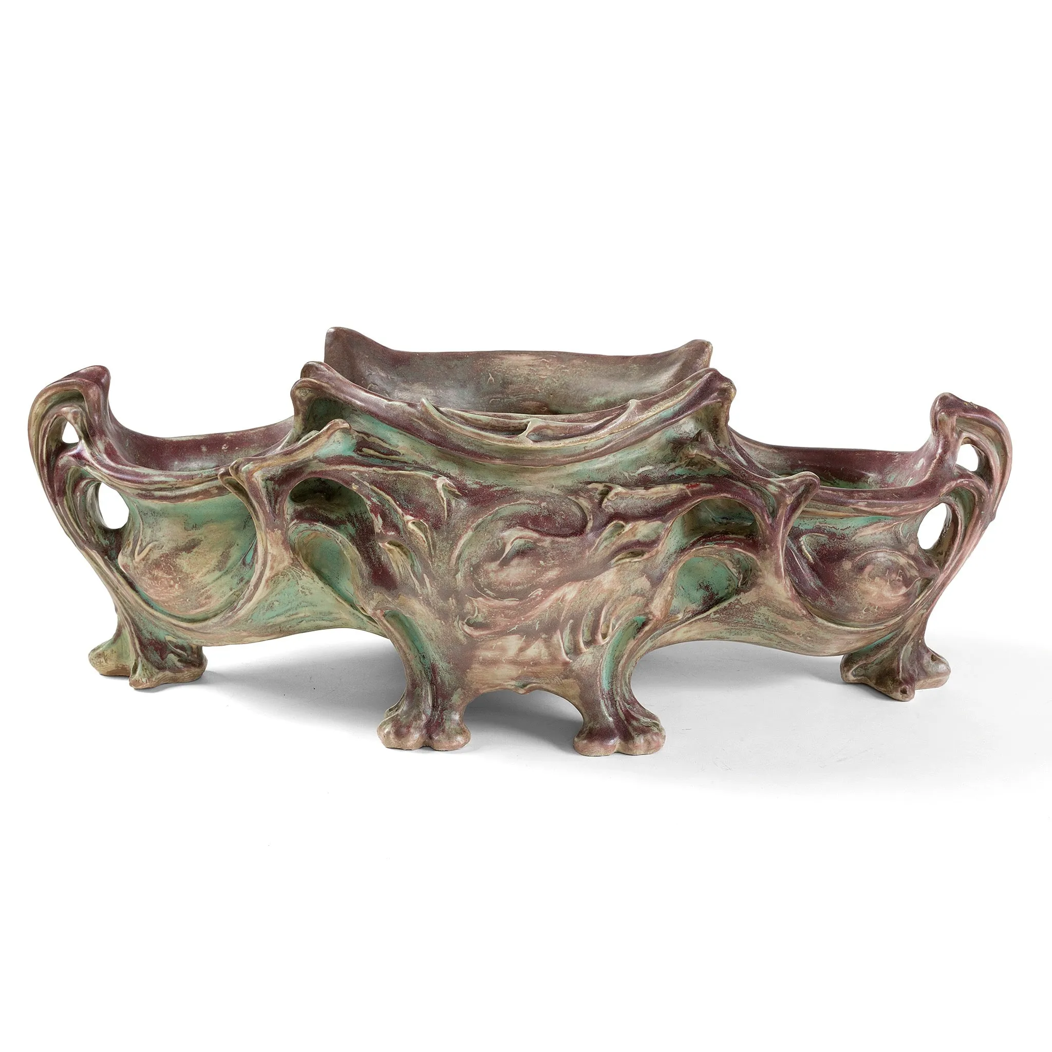 Hector Guimard Large Glazed Ceramic Planter