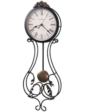 Howard Miller Paulina Pendulum Wall Clock - Charcoal Grey Wrought Iron