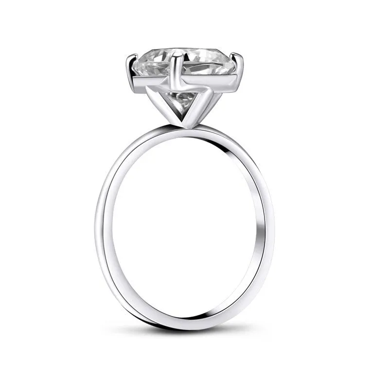 Jolics 3ct Cushion Cut Solitaire 925 Sterling Silver Ring