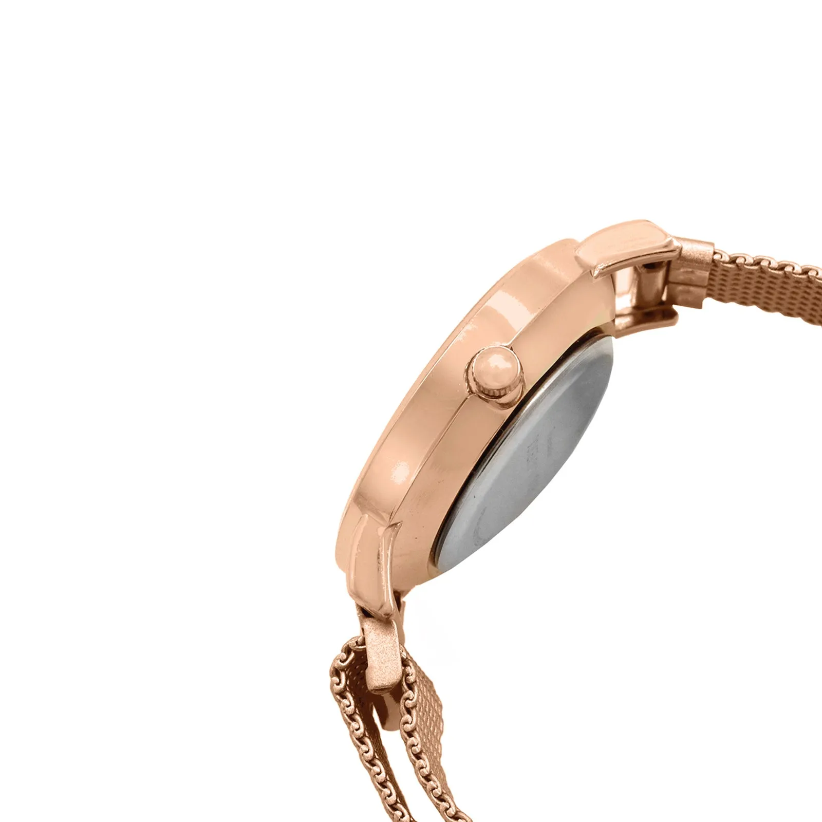 Lexi Mini Rose Gold Black Dial Magnetic Watch