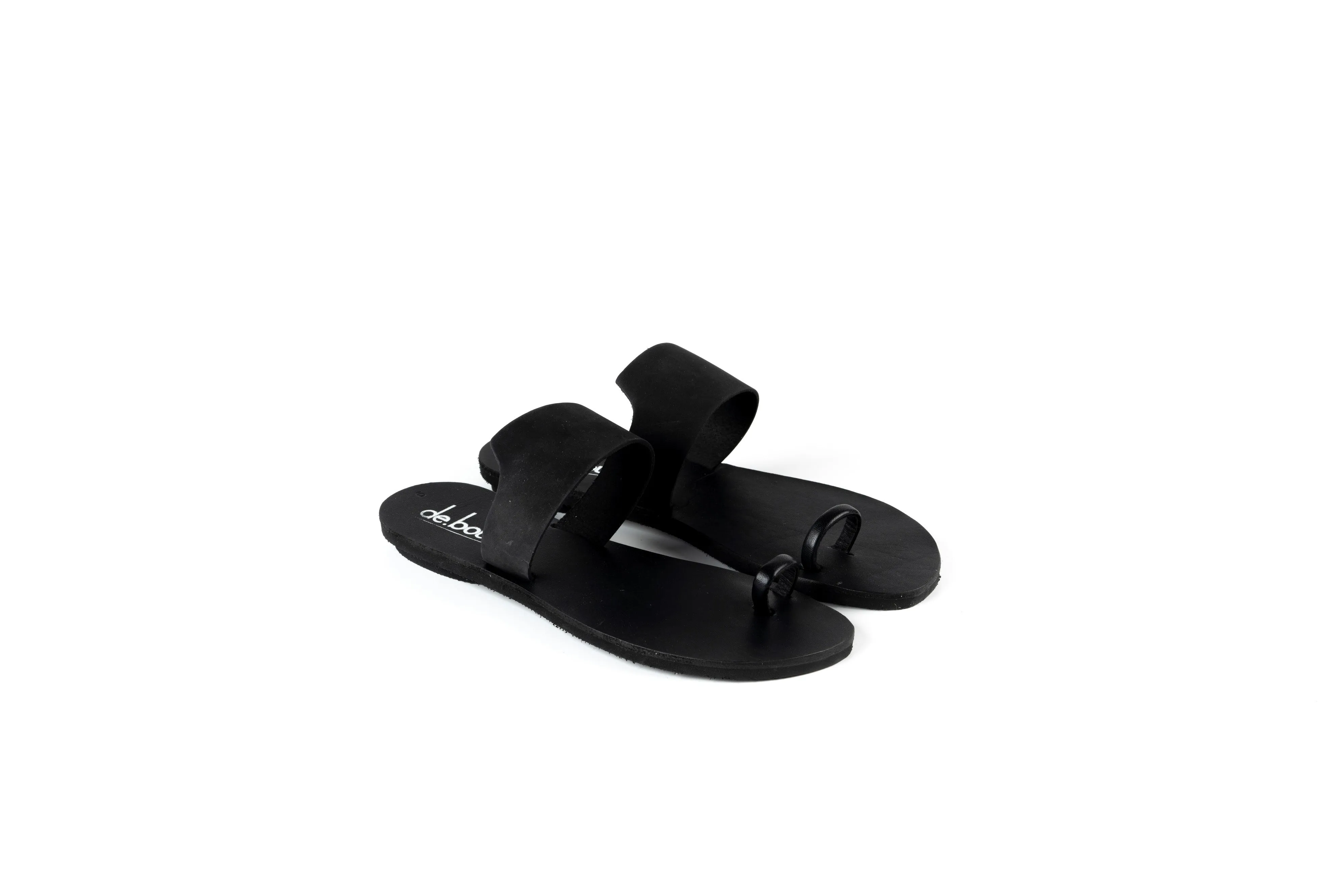 LITO BLACK MATTE FLAT SANDALS