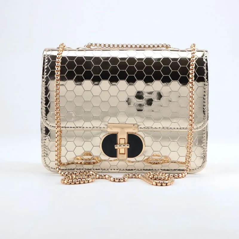 Luxury Look Textured Shoulder Bag Crossbody Bag